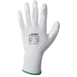 Arbeitshandschuhe Handschuhe PU / Nylon Feinstrick weiß Größe 11