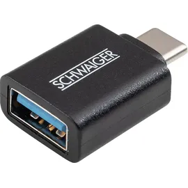 Schwaiger USB-C auf USB-A Adapter Schwarz