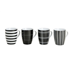 G. Wurm Tasse Tassen Becher Kaffeebecher Teebecher schwarz/weiß, Porzellan schwarz