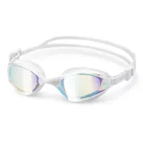 Aqua Speed Zen Schwimmbrille für Erwachsen + Mikrofasertuch | Verspiegelt | Antibeschlag- und UV-Schutz | Ultrafast Schnallensystem | Silikonband | Schutzhülle - Zen - 05 Weiss