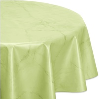 Wachstuchtischdecke abwischbar, OVAL RUND ECKIG, fleckenabweisende Gartentischdecke Marmorstein, zuschneidbare Wachstuch Tischdecke (Oval 140x190 cm, Apfelgrün)