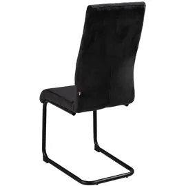 Home4You Schwingstühle 2er Set Freischwinger Esszimmerstühle - Cord - Dunkelgrau