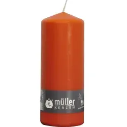 Müller Kerzen Stumpenkerze BSS, mandarin 2011807061 , 1 Packung = 6 Stück, (Ø x H): 70 x 180 mm