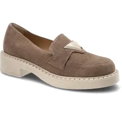 Beige Mokassins Lamanti Elegante Lederschuhe, 39