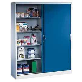 C+P CP-Möbel Büro-Schiebetürenschrank 160 x 40 x 195 cm grau/blau