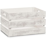 Zeller 15131 Aufbewahrungs-Kiste, Holz, weiß, 35 x 25 x 20 cm