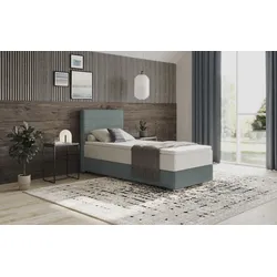 Boxbett INOSIGN "Stratus 2", blau (aqua clean pascha 316 aqua), B:97cm L:211cm, 64% Polyester / 36% Baumwolle, Komplettbetten, Boxspringbett, inkl. Bettkasten und Matratze