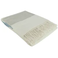 fair de luxe Woll-Kaschmir-Decke Plaid 150 x 200 cm Blau/Grau