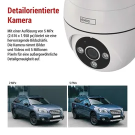 EMOS GoSmart Outdoor Überwachungskamera 5MP mit App 2K Smart Home IP-Kamera, IP65 wasserdicht H4057