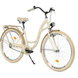Milord Komfort Fahrrad Damenfahrrad Retro, 28 Zoll, Creme, 1 Gang - Beige/Braun