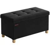 Songmics Sitzbank sitzhocker, 76/110cm mit Stauraum, klappbare Sitztruhe, Fußbank