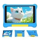 Laptok Kinder Tablet 7 Zoll, Android Tablet für Kinder, 5GB RAM+32GB ROM+128GB Erweiterbar, Wi-Fi, Bluetooth, Type-C, Kids Tablet mit Mit sturzsicherer Schutzhülle Blau