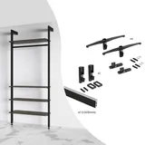 Emuca Bracket Set für 4 Holzböden und 1 Hängestange 1 m Aluminium schwarz