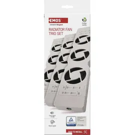 EMOS Heizung-Ventilator Starterset TRIO 3 Stück Heizgebläse inkl. Temperatursensor mit Regler Luftdurchsatz 36 m3/h pro Ventilator