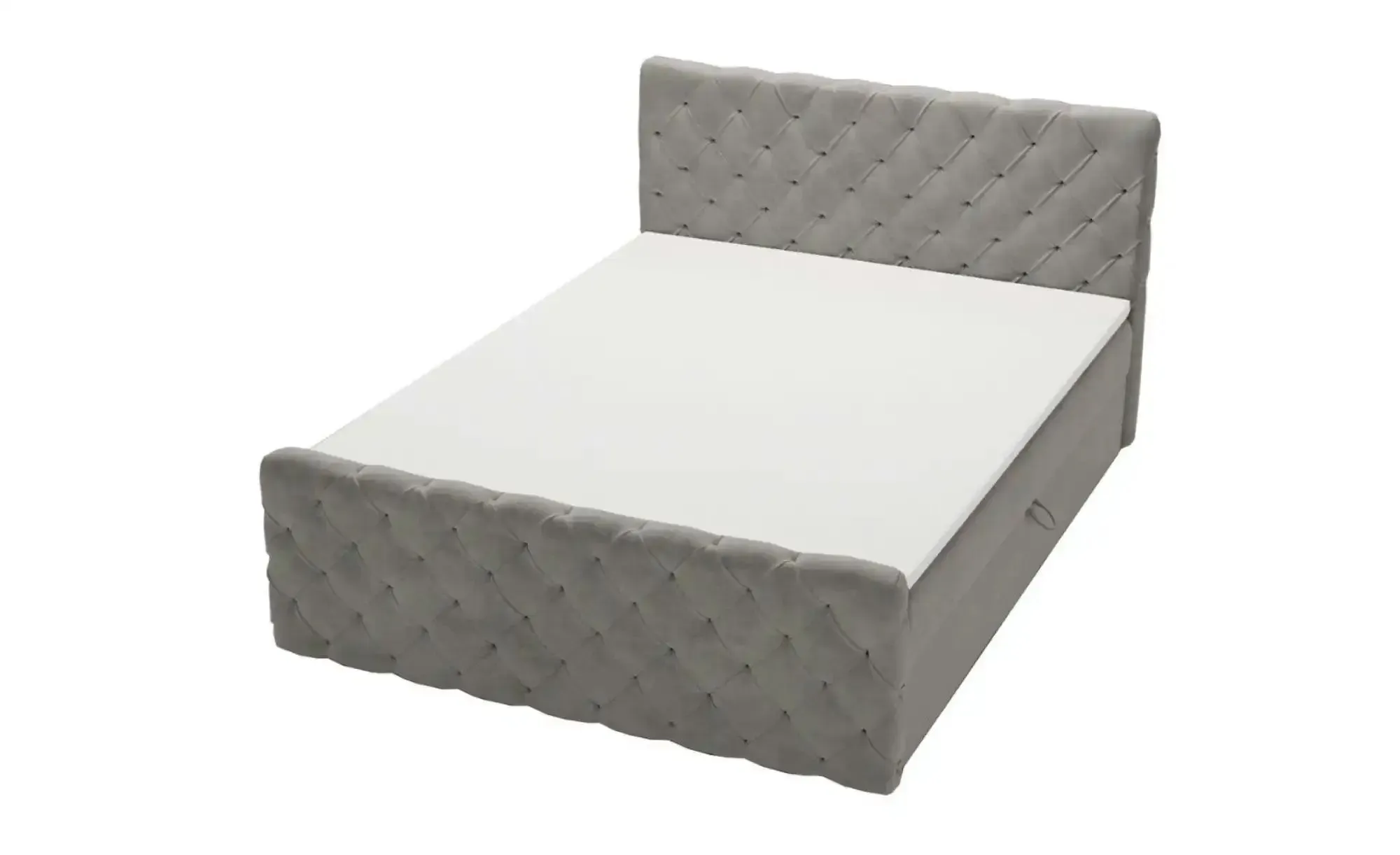 GrainGold Boxbett mit Stauraum Lund , grau , Maße (cm): B: 185 H: 105