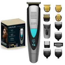 Cecotec 5-in-1 PrecisionCare Haarschneider, wasserdicht, 60 Minuten Autonomie, Edelstahlklingen mit Titanbeschichtung, NonStop-Funktion, verstellbarer Kamm mit 9 Längeneinstellungen