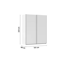 meinSchrank Schwebetürenschrank Regina 181 x 223 x 68 cm Weiß