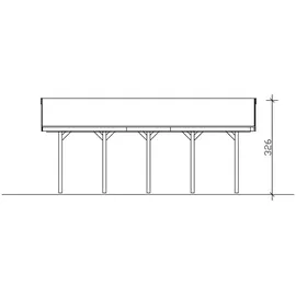 SKANHOLZ Wallgau Einzelcarport 4,30 x 7,50 m schiefergrau mit roten Dachschindeln und Pfostenanker