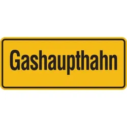Hinweisschild, Gashaupthahn, 100x240mm, Folie/Aluminium - 240x100x0.45 mm Aluminium geprägt
