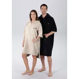 KangaROOS Badeponcho KANGAROOS "Summer, ideal für Sauna, Spa & im Urlaub, Damen & Herren" Gr. L, beige (creme), L/XL, Baumwolle, Hausmäntel, Surfponcho, mit Bauchtasche, 100% Baumwolle, Frottee