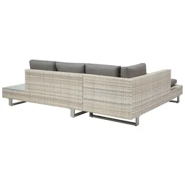 Beliani Rattan Lounge-Set hellbraun