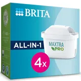 BRITA MAXTRA PRO All-in-1 Pack 4 Wasserfilterkartusche - Original Ersatz für BRITA Karaffen für reines Geschmackswasser aus dem Wasserhahn gefiltertes Wasser - filtert Mikroverunreinigungen wie PFAS,