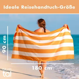 Blumtal Handtuch 90 x 180 cm Gelb/Weiß gestreift