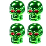 Reifenventilkappen, 4er-Pack Totenkopf-Ventilschaftkappen, coole Auto-Reifenventile, universelle Reifen-Staubabdeckungen, universelle Rad-Reifen-Ventilschaftkappen, Luft-Reifenabdeckung, Ventilkappen