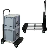 Proregal Klappbarer Profi-Transportwagen TAURUS 150 HxBxT 97x53-76x46cm | Traglast 150kg Höhenverstellbarer Griff | Transporthilfe Klappwagen