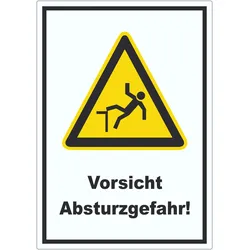 Vorsicht Absturzgefahr Aufkleber A7 (74x105mm)