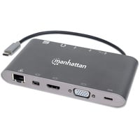 Manhattan USB-C Multiport-Adapter USB 3.0 Typ-C/VGA/HDMI/Mini DisplayPort Adapter (152808)