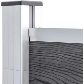 vidaXL Zaun-Set 1564 x 186 cm Grau/WPC