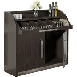 Besteckschrank | 110cm | Wenge/Schwarz | 2x Tür | Soft-Close | Besteckschränke, Besteckschrank Gastronomie, Kellnerstation