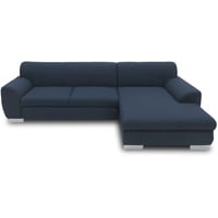 DOMO. collection Ecksofa Nika, Sofa in L-Form, Eckgarnitur, moderne Polsterecke, Eckcouch, 277 x 156 x 78 cm (BxTxH), blau