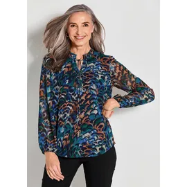 GOLDNER Leichte Jersey-Druckbluse blau 21