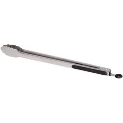 Hochwertige Edelstahl BBQ-/Grill-Zange, mit gezahnten Greifern und gummiertem Griff, 41 cm