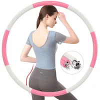 BLAIKOYI Hula Reifen Hoop Erwachsene, Fitness Hoola Easy Slim Hoop zur Gewichtsreduktion, 8 Abnehmbare Reifenprofile mit Edelstahl-Innenkernrohr,Gewichte einstellbar von 1,2 bis 3,5 kg(Weiß+Pink)