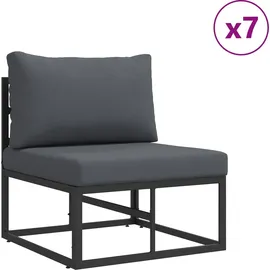 vidaXL Garten-Lounge-Set 11-tlg. schwarz Aluminium