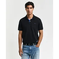 GANT Poloshirt »REG CONTRAST PIQUE SS RUGGER«, mit kontrastfarbenen Einsätzen Gant black