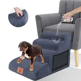 Zvonema wasserdichte Hundetreppe für Kleine Hunde, Hundetreppe 50cm Hoch,Waschbar Haustiertreppe, Hundetreppe Schwammleiter für Hohe Betten, Katzentreppe für Katzen und Hunde