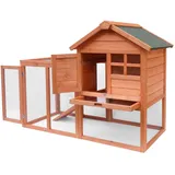 Wiltec Kaninchenstall 122 x 63 x 92 cm braun