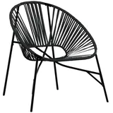 vidaXL Gartenstuhl in Ei-Form Schwarz Poly Rattan