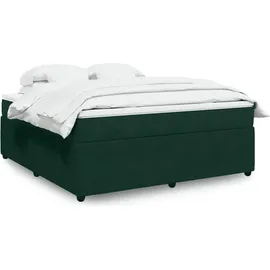 vidaXL Boxspringbett 180 x 200 cm Dunkelgrün