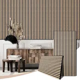 AKK-STAVE 3D Akustikpaneele Wandpaneele Holzoptik 120x60cm 2er Set - schallabsorbierend mit Filzuntergrund, für Wohnzimmer Büro Schlafzimmer (13# Klassik Eiche)