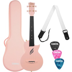 Cascha Carbon Fibre Ukulele Set Pink