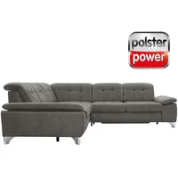 polsterpower Ecksofa - Belle grey - mit Funktionspaket -  links Sofa