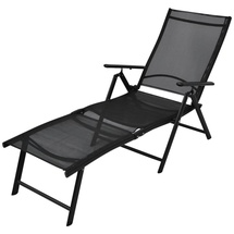 vidaXL Sonnenliege 178 x 63,5 x 96 cm schwarz klappbar