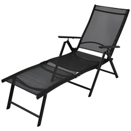vidaXL Sonnenliege 178 x 63,5 x 96 cm schwarz klappbar