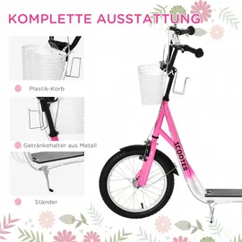 Homcom Kinderroller rosa - rosa, weiß
