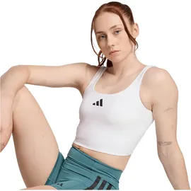 adidas Optime Workout Twist Light Support Bra Tank White XS